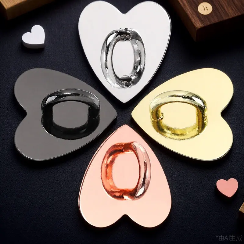 20 peças de Fivelas de Segurança em Liga Metálica em Formato de Coração, Autoadesivas, para Acessórios DIY de Capas de Celular e Adesivos para Chaveiros