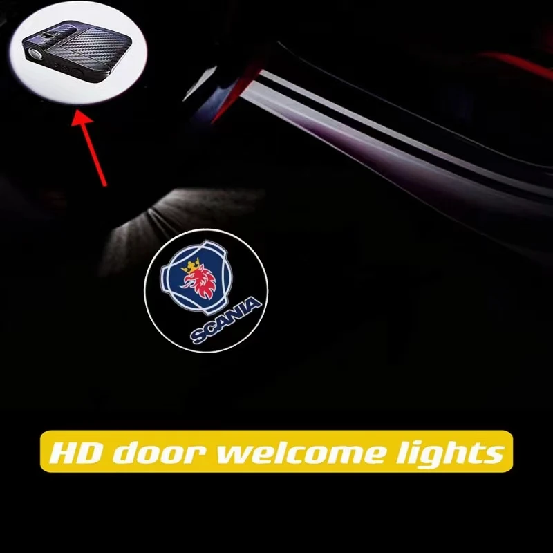 

2 Pcs HD Wireless Car Door LED Courtesy Projector puddle Light compatible with Tamiya Scania R620 R470 Car Accessories