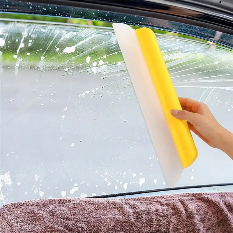 NEW HOT In Stock-Yellow 14 Inch Car Drying Squeegee 2-Pack Longer Silicone Water Squeegee Window Shower Blade Automotive Squeege