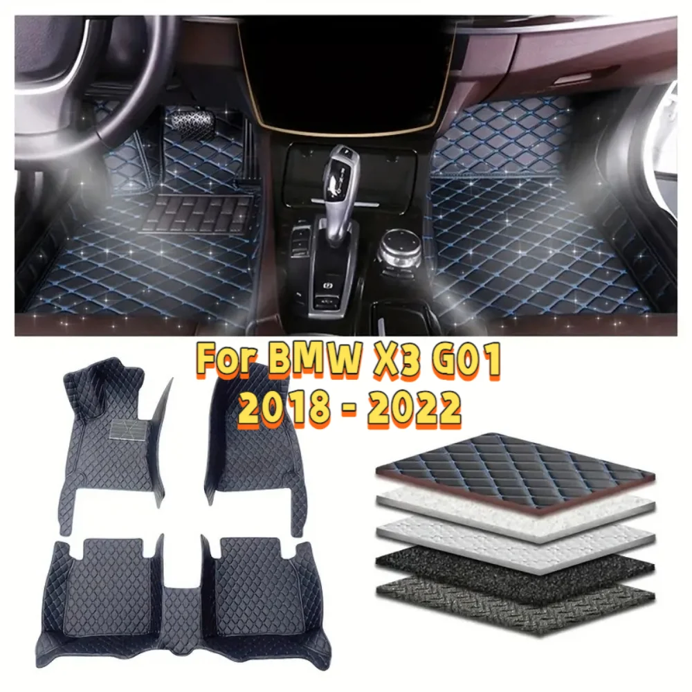 

Автомобильный коврик на заказ для BMW X3 G01 2018 2019 2020 2021 2022, детали интерьера автомобиля, аксессуары, нескользящий автомобильный ковер