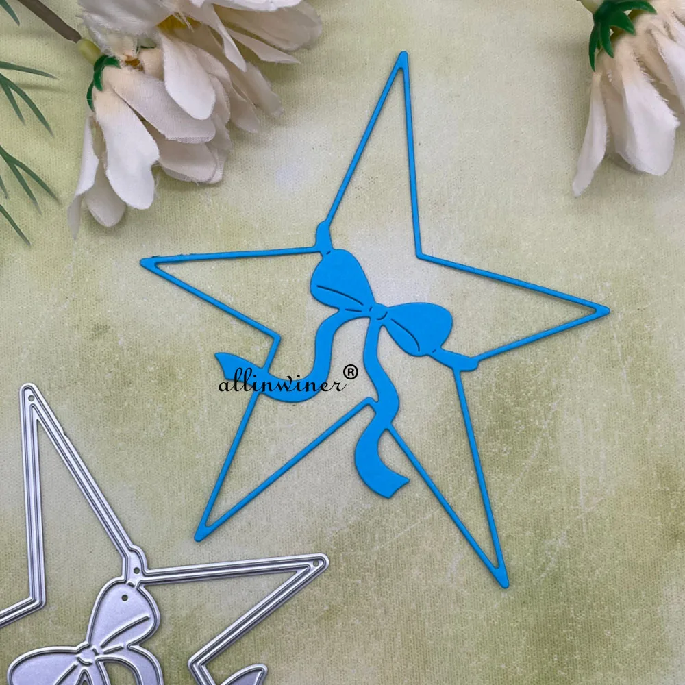 

Новая металлическая вырубная форма для скрапбукинга и творчества: Декоративный элемент «Звезда-бант» для создания открыток, альбомов и тиснения на бумаге