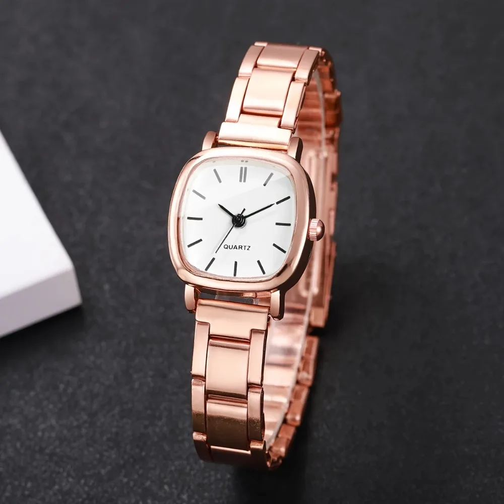 

Trendy Steel Strap Luxury Wrist Watches Versatile Fashion Style Ladies Bracelet Watch Square Small Dial Womens Quartz Wristwatch