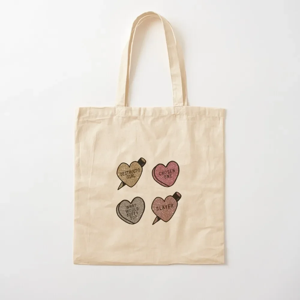 

Buffy Summers Glitter Hearts Buffy Stickers Tote Bag Fabric bag Women's bag