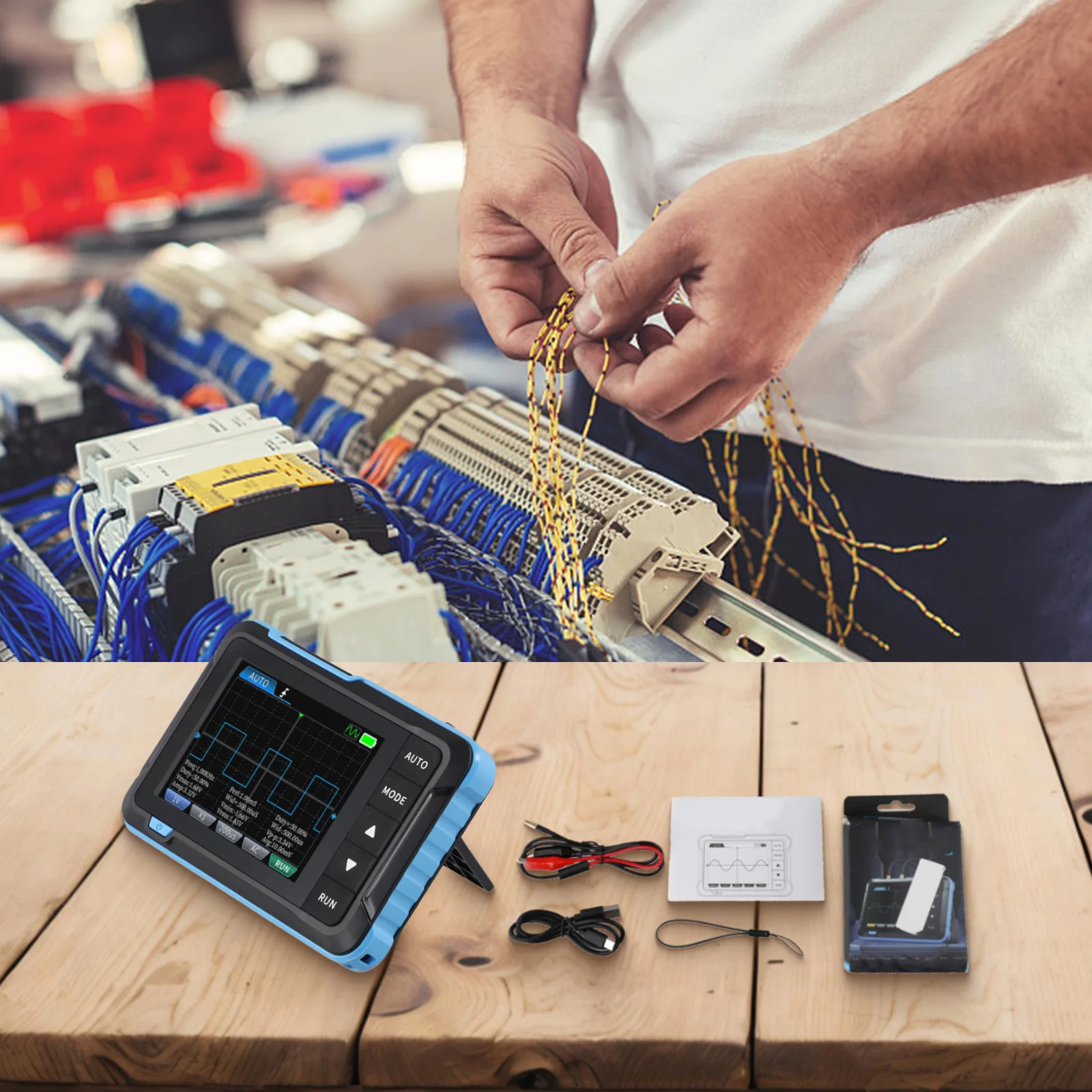 

Signal Generator Digital Oscilloscope Handheld Multi-function Plastic 1Mhz 2-in-1 99x68.3x19.5mm DSO153 Portable