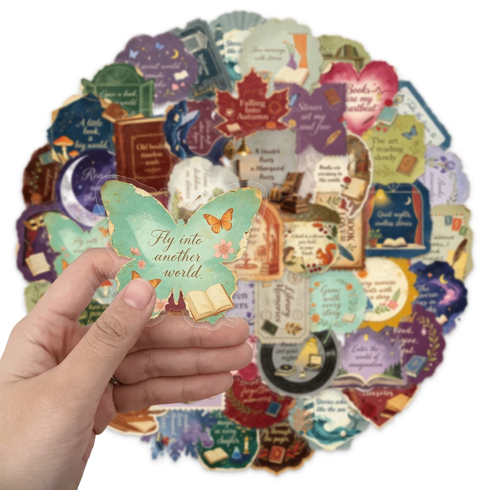 50PCS vintage torn paper book decoration stickers DIY phone cases, postcards, notebook envelopes, toy stickers