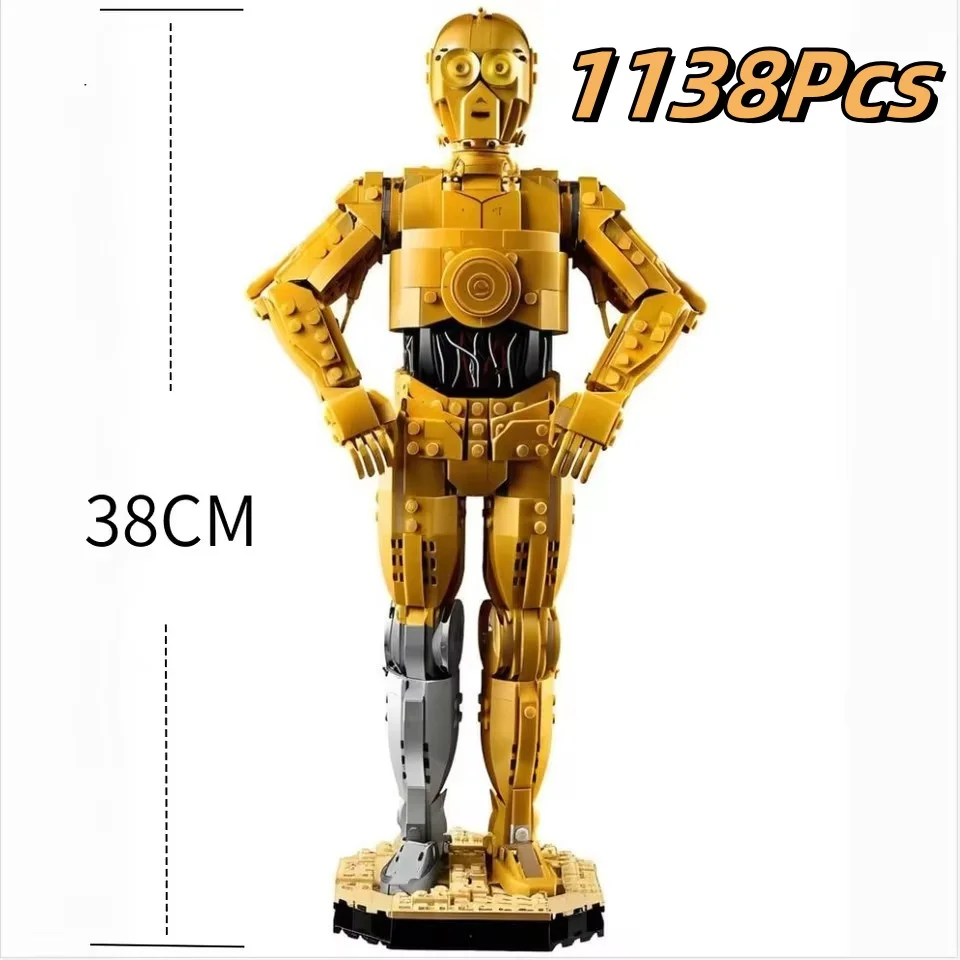 Film-Roboter-Modell in Gold, Desktop-Dekoration für Zuhause, Geschenk für Sammler zu Feiertagen und Geburtstagen – Detail 1