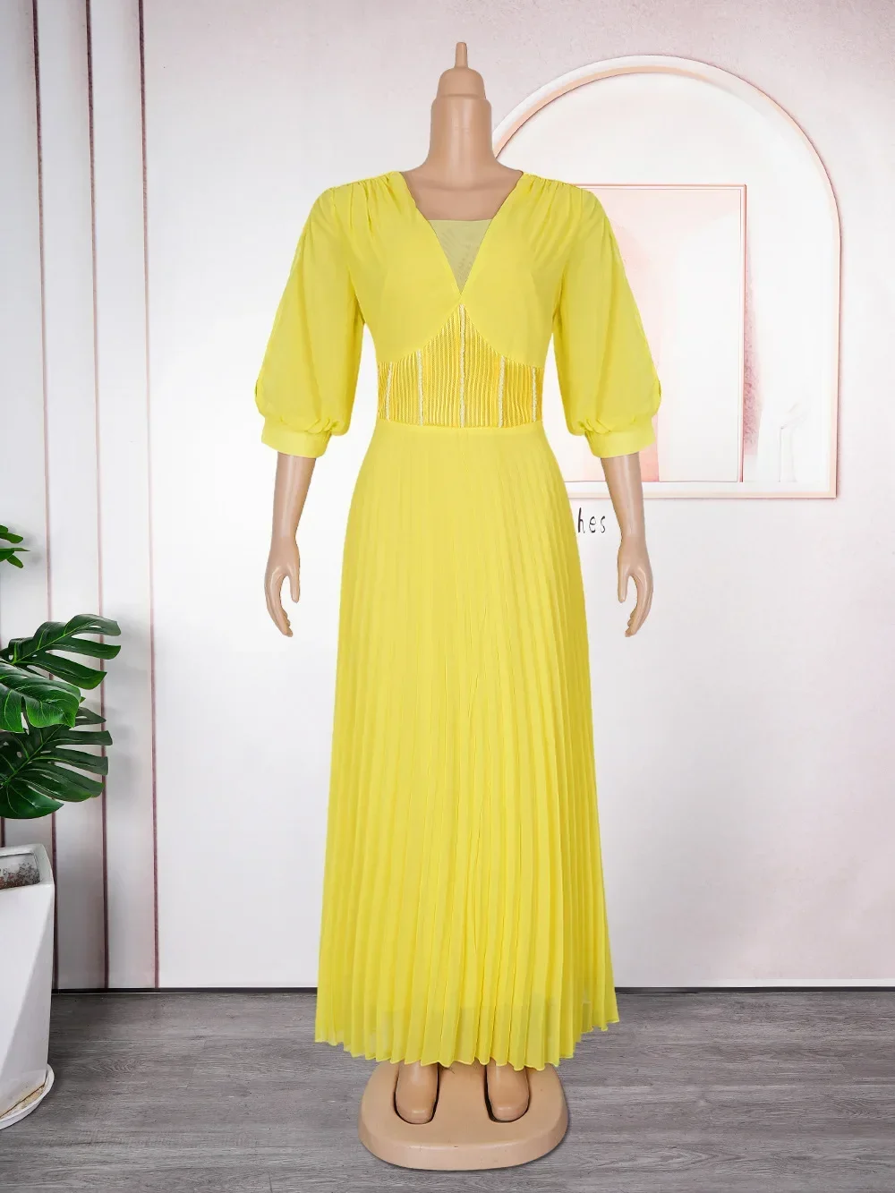 فساتين أفريقية أنيقة للنساء شيفون مطوي طويل فستان الحفلات المسائية ثوب زفاف أنقرة Dashiki أفريقيا الملابس رداء جديد