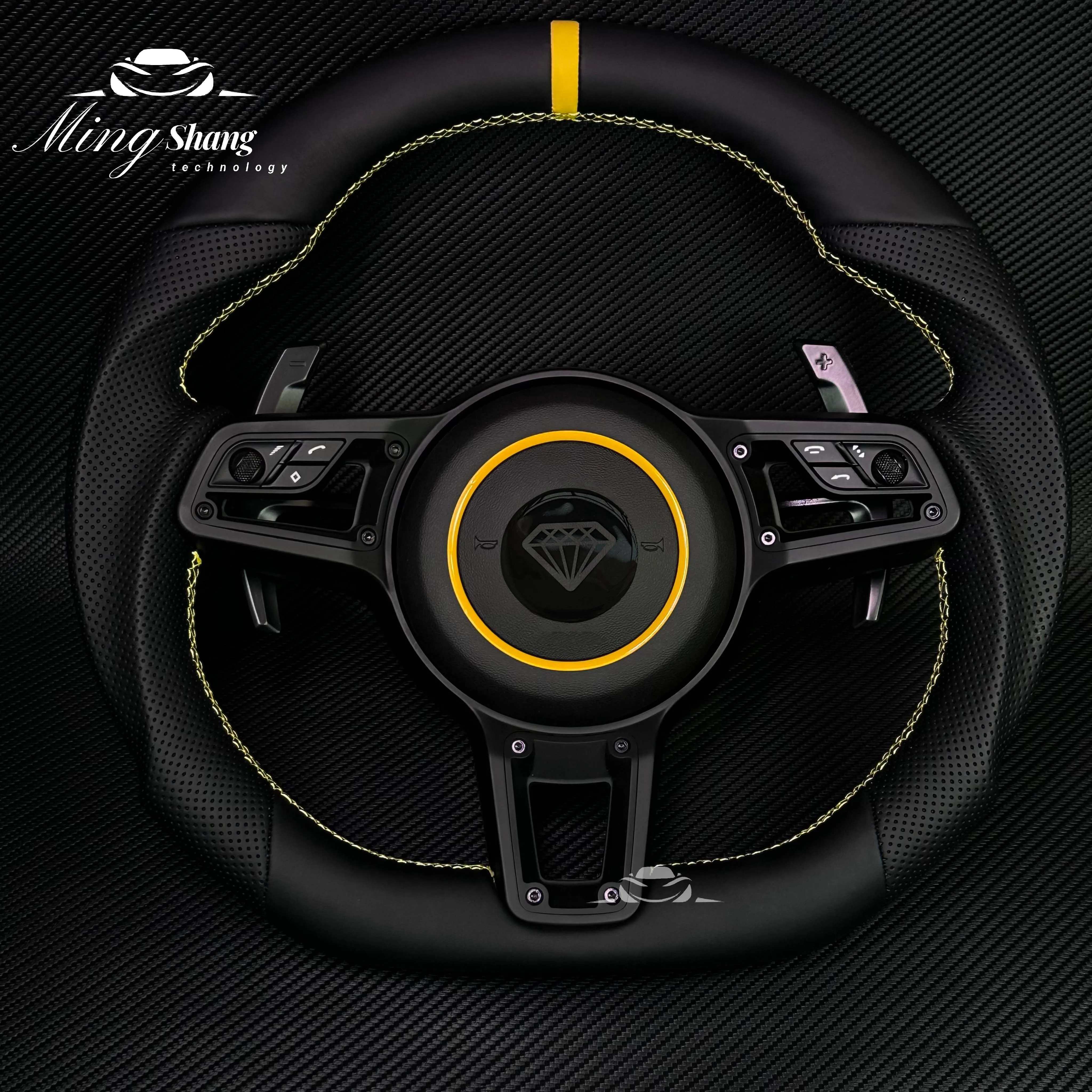 Fit for Porsche Panamera Cayenne Macan 718 Cayman Taycan 918 911 Boxster Carrera 981 718 958 957 997 Sporty all Steering Wheel view 5