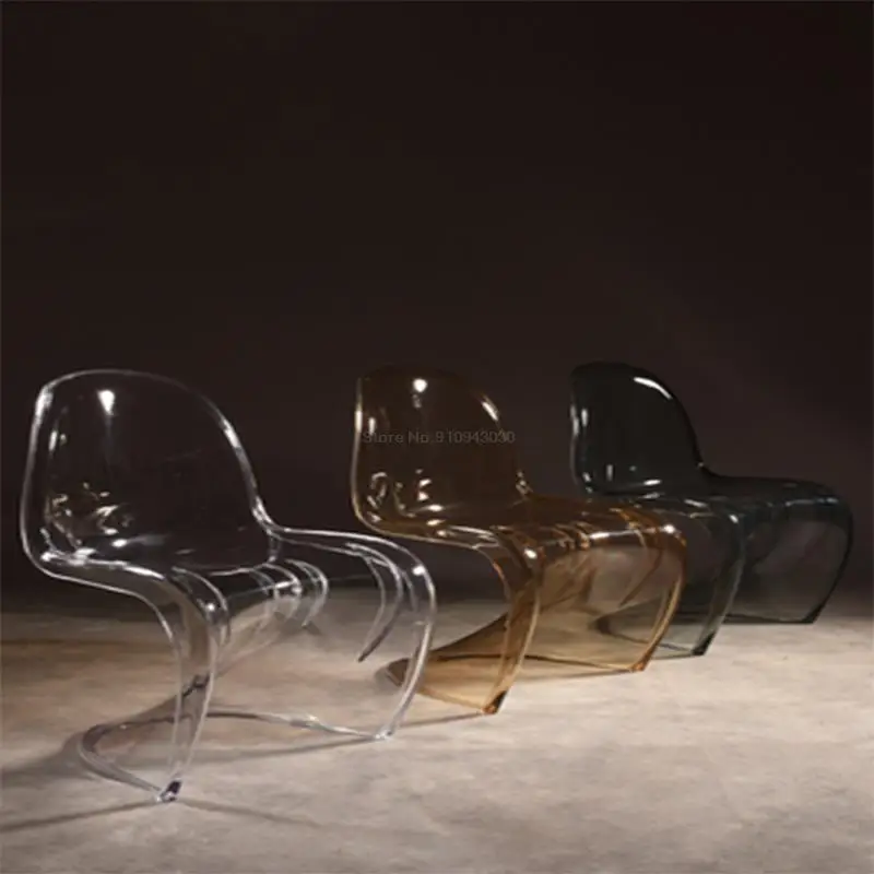 

Modern Minimalist Plastic Dining Chair Creative Living Room Dining Stool Crystal Transparent Dining Stool Furniture