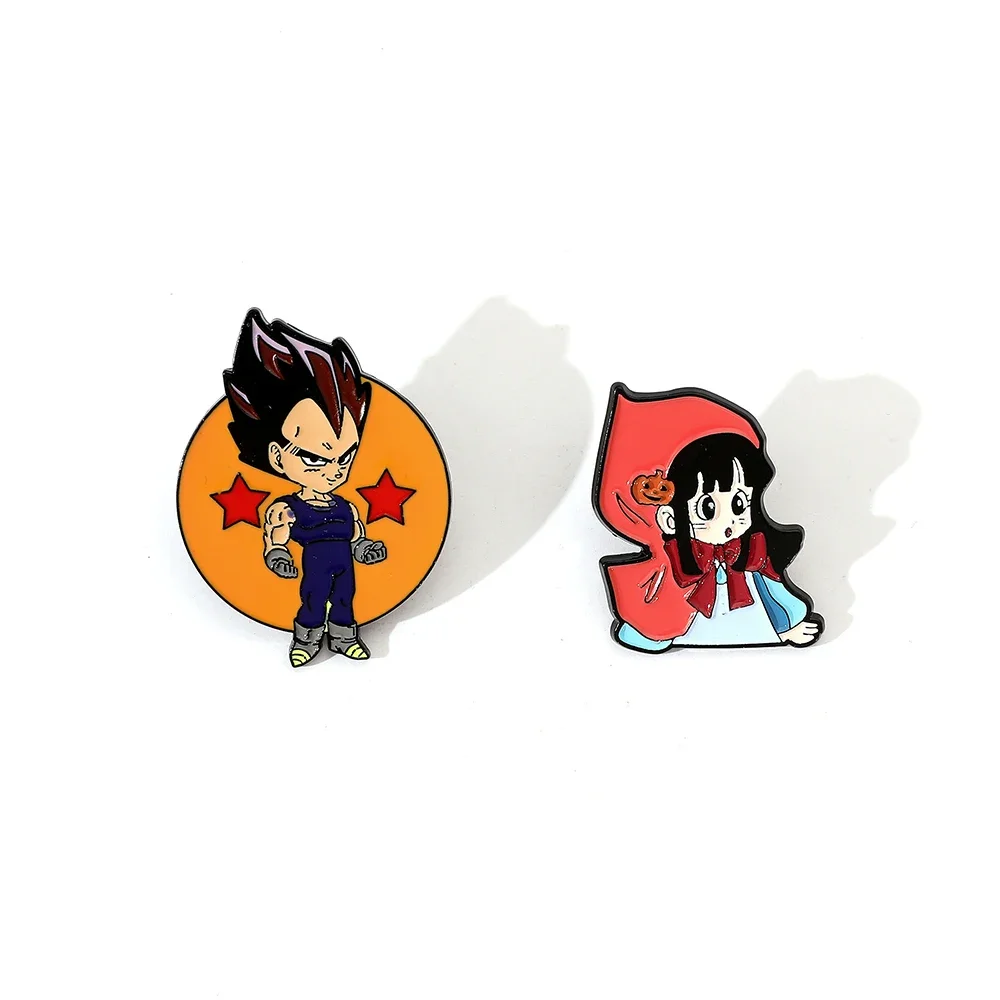 

2 шт., креативная брошь в стиле аниме с героями мультфильмов, красивая Vegeta IV, эмалированная булавка, металлический значок, ювелирные изделия, одежда, аксессуары для рюкзака, подарок