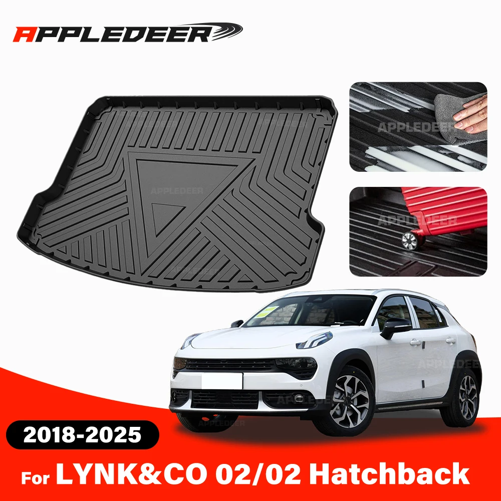APPLEDEER Für LYNK&CO 02/02 Schrägheck 2018-2025 2024 TPE Kofferraummatte Allwettertauglich Ungiftig Wasserdicht & Leicht zu Reinigen Laderaumauskleidung