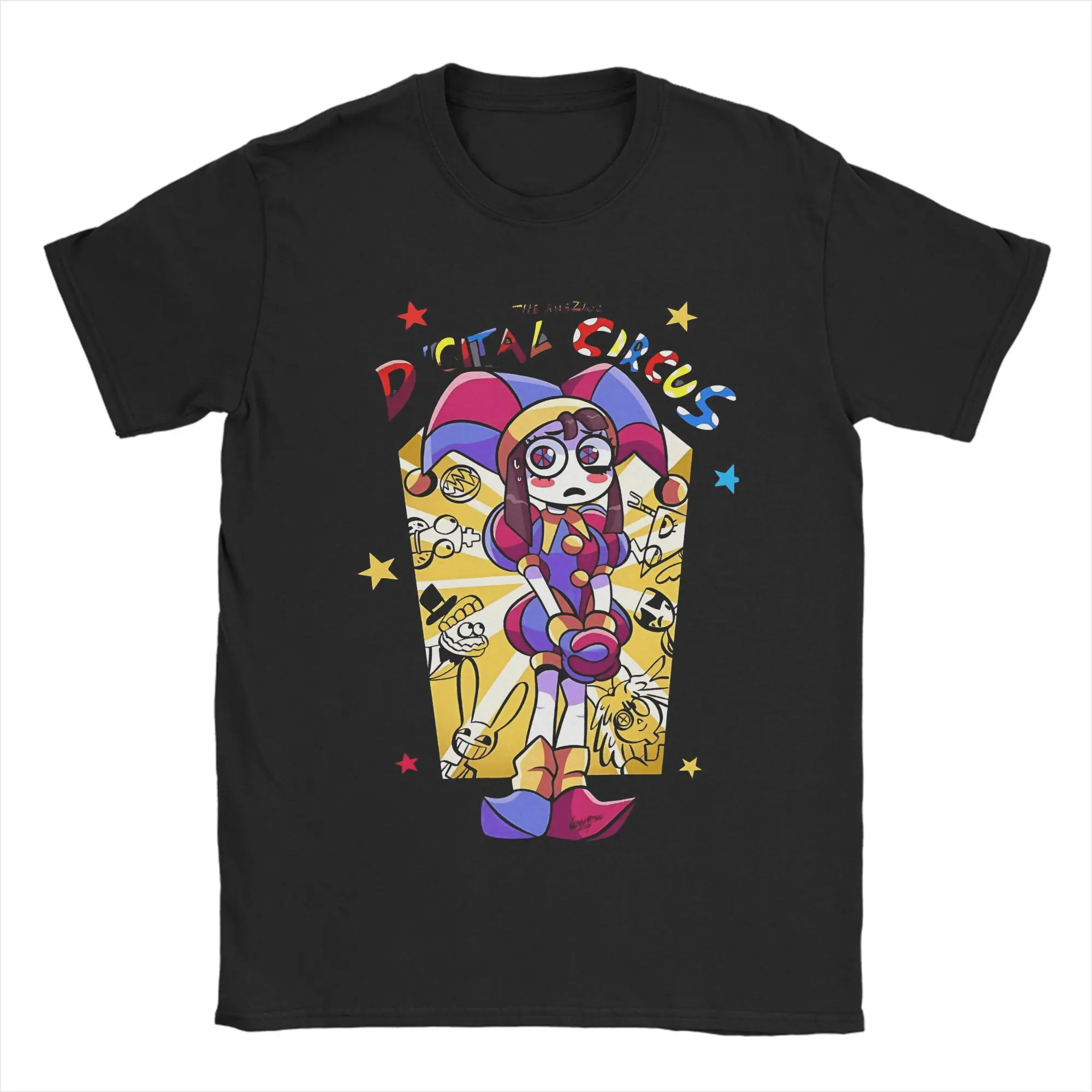 

Digital Circus T-Shirt Men Awesome 100% Cotton Tee Shirt Crewneck Short Sleeve T Shirt Gift Idea Clothes