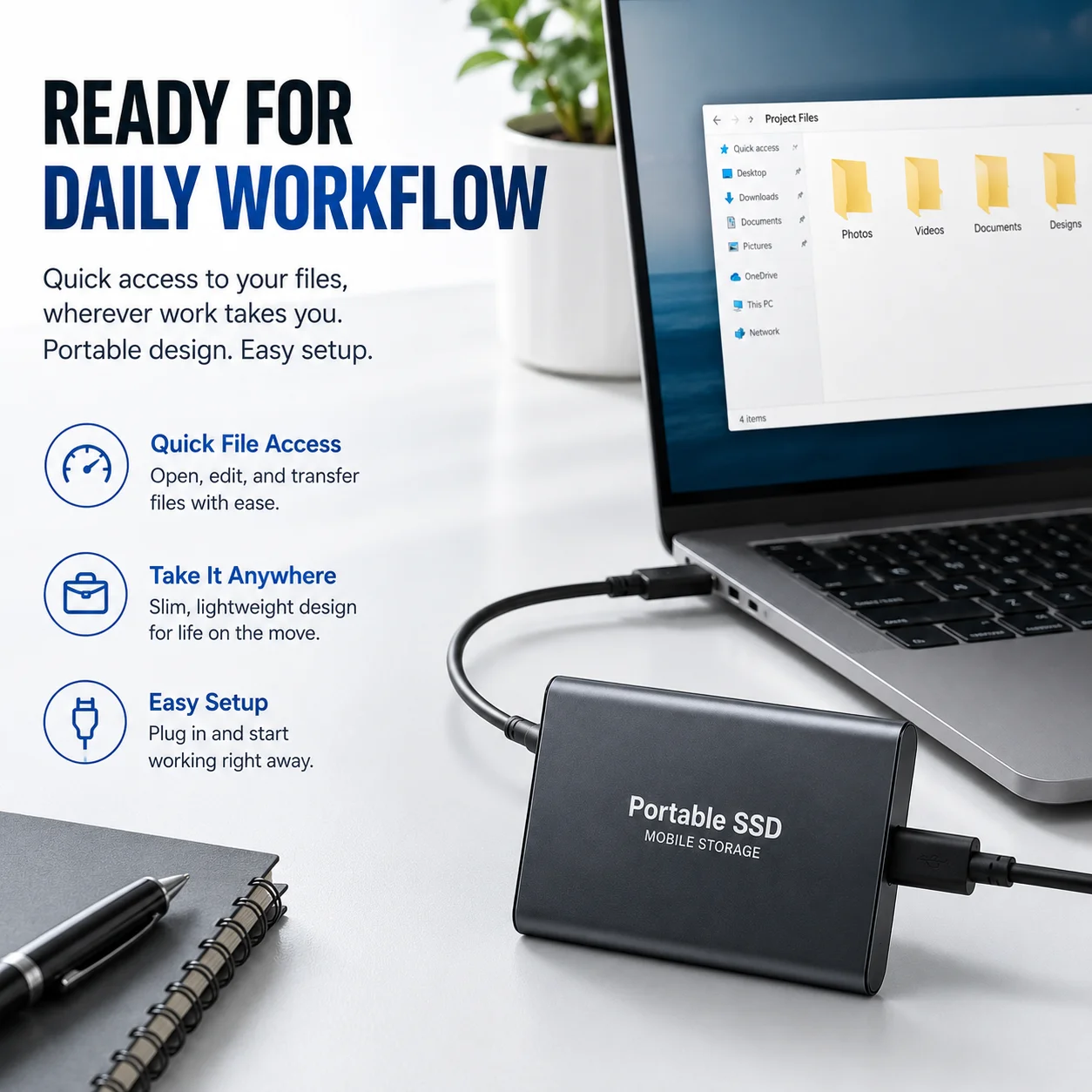 قرص صلب خارجي محمول سريع بسعة - مراجعة Laptop External Accessories وسعره