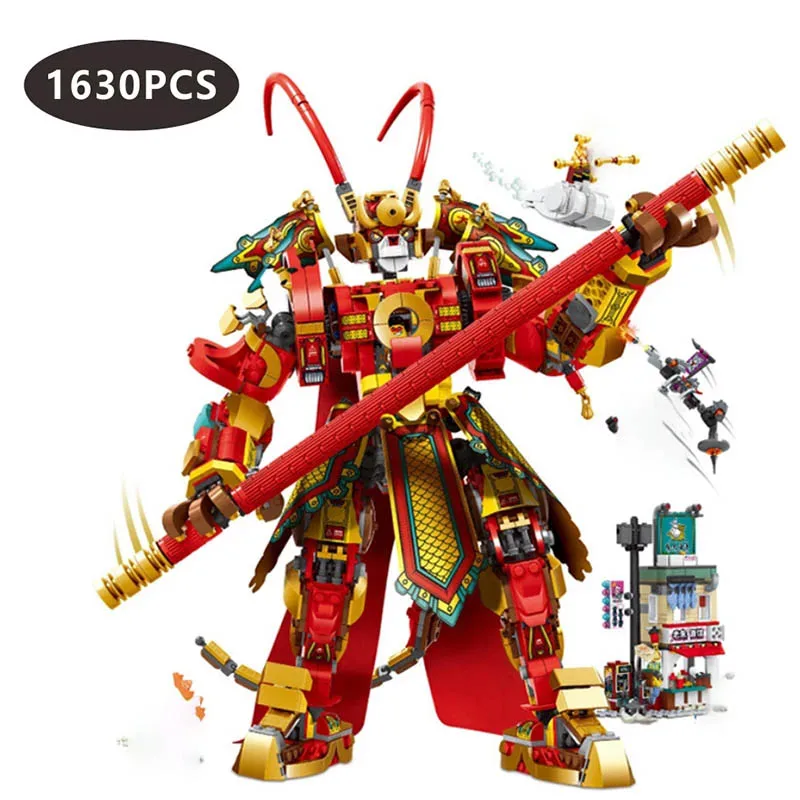 1630PCS Monkey King Warrior Mech Building Blocks Bricks Kid Toys Birthday Christmas Gift Compatible 80012 88012