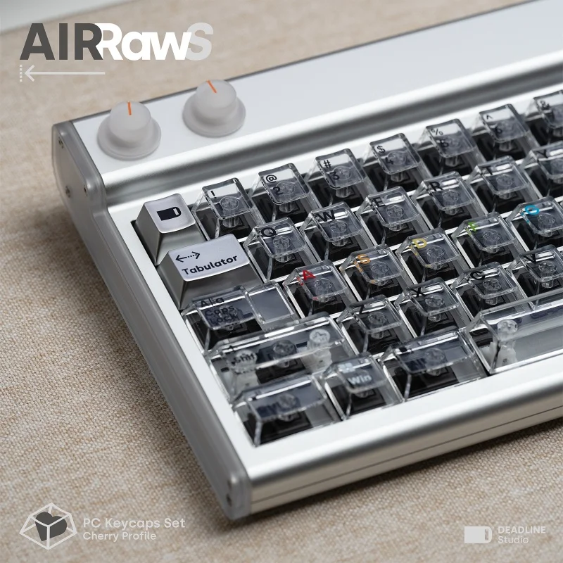 DEADLINE AirRaw S/Empty Color Keycaps Transparent PC Cherry Height DDL Customized Mechanical Keyboard Keycaps Minimalist Sense