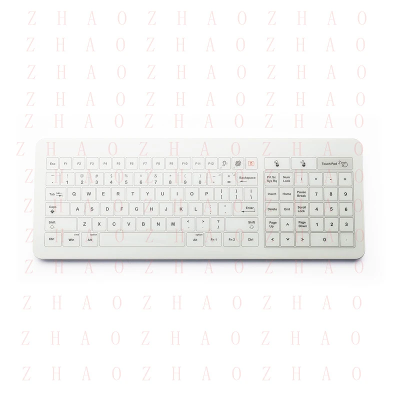 L+ for D45 Wired Medical Glass Keyboard IP67 Waterproof Touch Pad for Clinic Sickroom