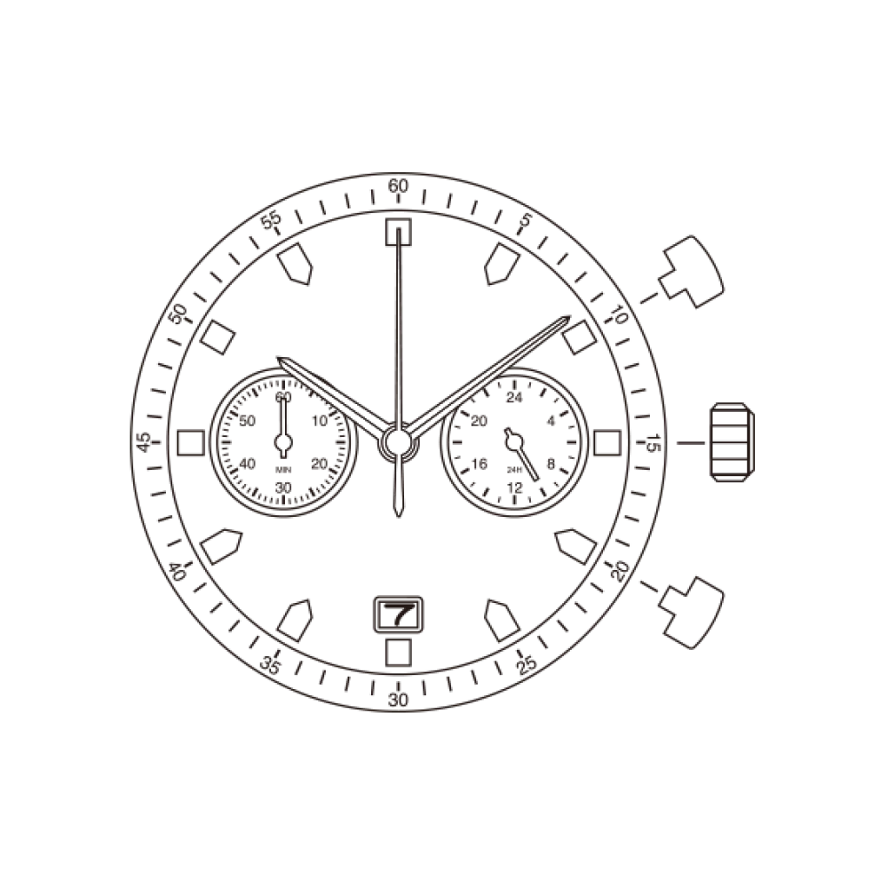 Movimento Japão Chronograph Movimento, Miyota OS21, 0s21, 0S21-6, pode incluir a função do tacômetro