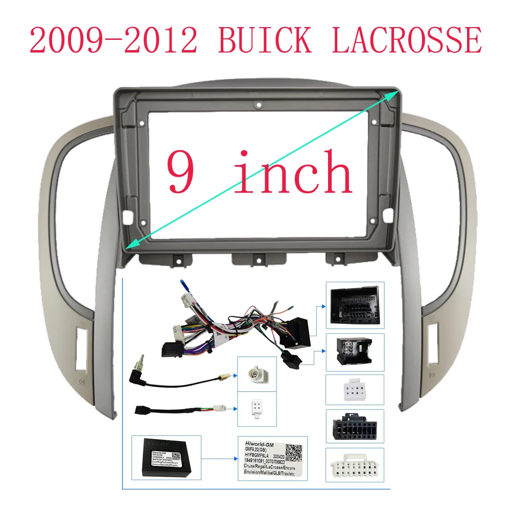 

9 Inch Car Frame Fascia Adapter Canbus Box Decoder Android Radio Dash Fitting Panel Kit For Buick Lacrosse 2009-2013