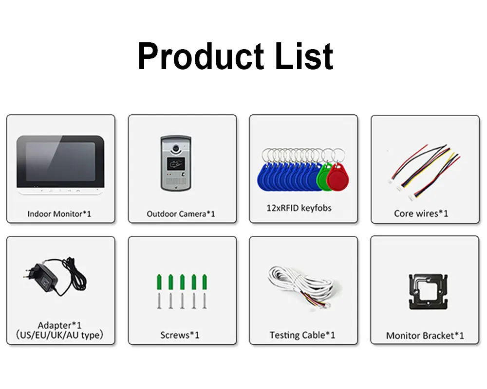 Imagem -05 - Tuya-smart Wifi Video Intercom System Vídeo Porta Telefone Impermeável Rfid Keyfob Suporte para Câmera tf Card Record