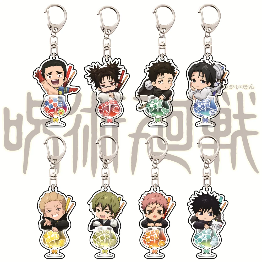 Jujutsu Kaisen Soda Float Version 6cm Acrylic Keychains Anime Chibi Collectible Merchandise Bag Pendant Fan Gift