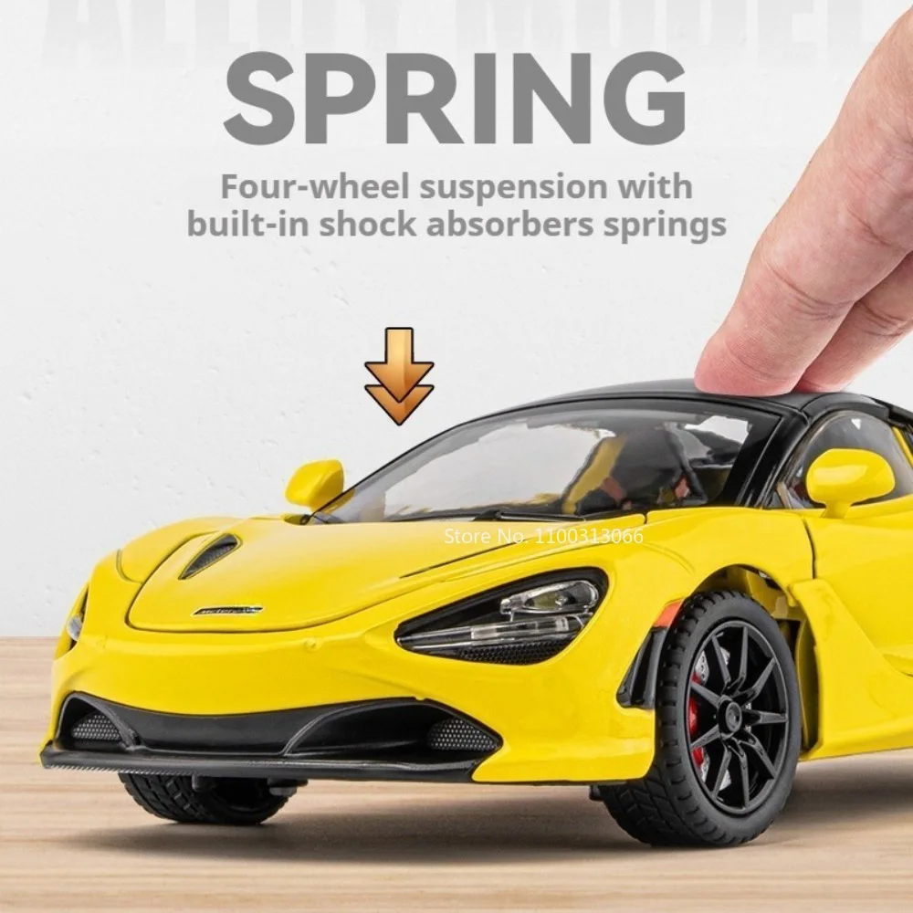 1:24 720S نماذج سبيكة سيارات دييكاست اللعب عجلة امتصاص الصدمات سيارة لعبة الإطارات المطاطية مركبات مصغرة هدايا مثالية للأطفال