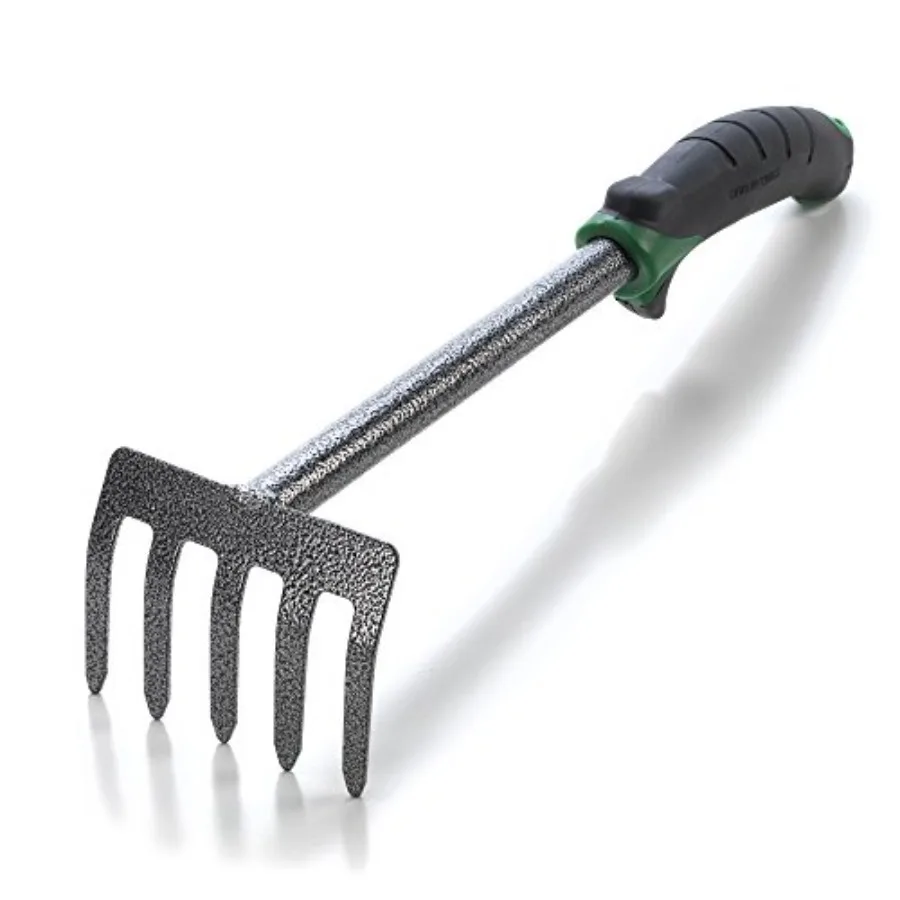 

Hand Cultivator Mini Rake ErgoGrip with Bend Proof Carbon Steel Design Hand Tool loosens Soil rips Out Weeds Hand Tiller Garden