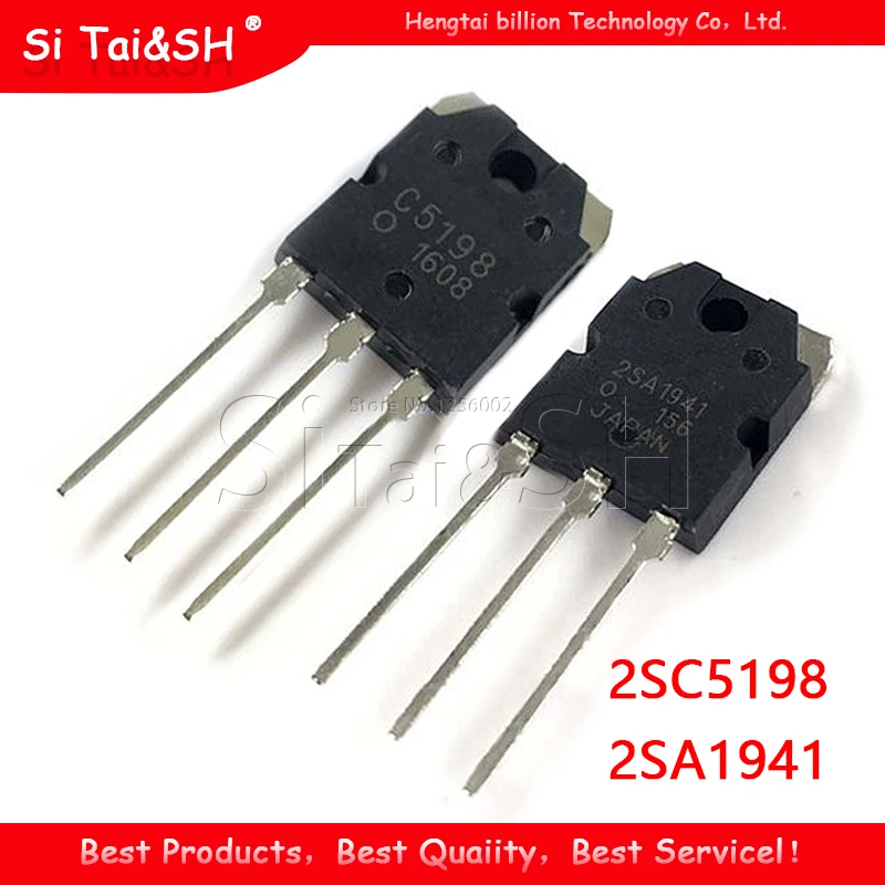 10PCS 5pairs 2SC5198 2SA1941 TO3P (5PCS A1941 + 5PCS C5198) TO-3P Power Transistor