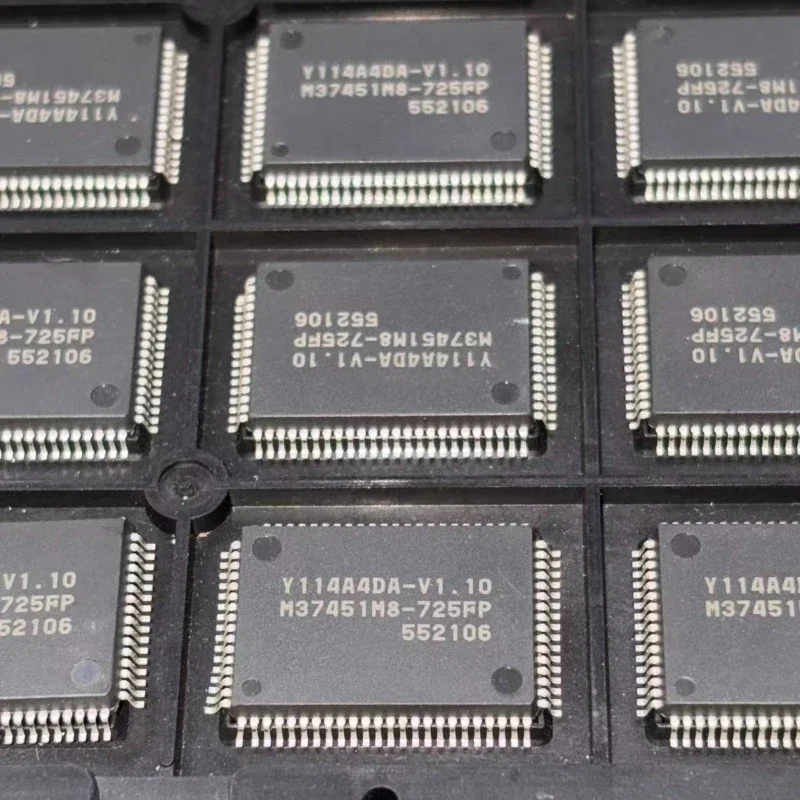M37451M8-725FP 8-Bit MCU, 16K x 8 ROM, 512 x 8 RAM, 8MHz, 50 I/O, 10-Bit ADC, UART, 64-Pin LQFP, -20°C to +85°C