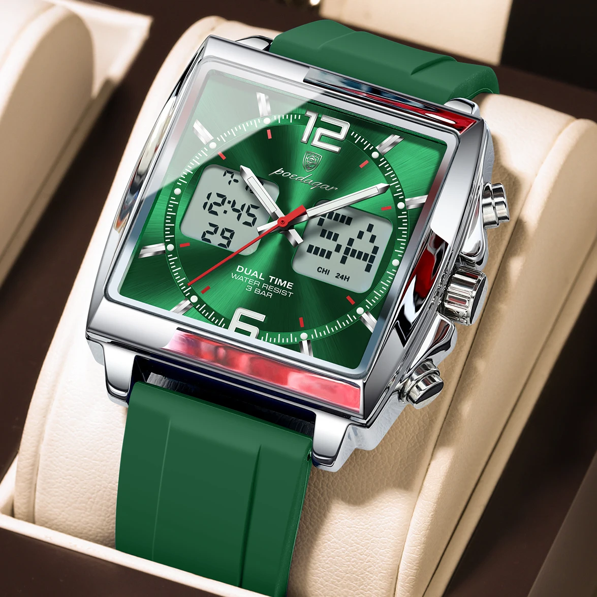 Men's Electronic Square LED Alarm Chronograph Watch