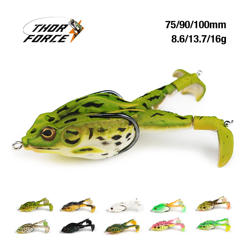 Frog Topwater Fishing Lure Double Propeller Silicone Soft Bait Articulated Artificial Wobbler Freshwater Surface Bait Swimbait