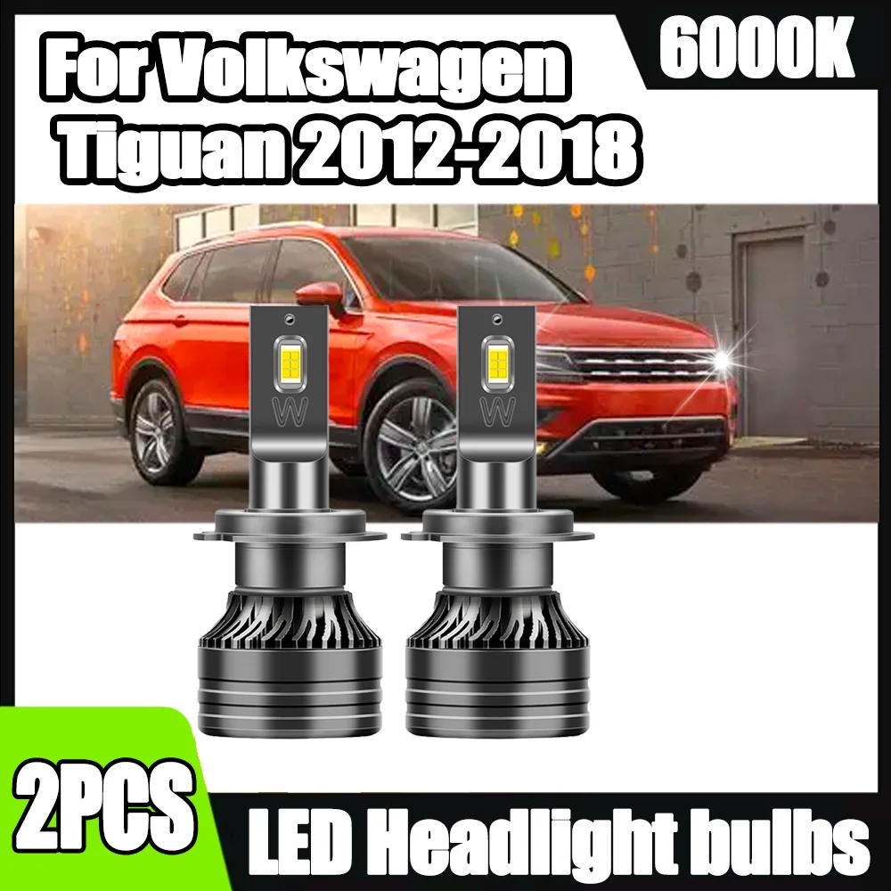 

2PCS 120W LED Headlight 3570 CSP Chips H7 Car Headlight High Power Canbus No Error 6000K White For Volkswagen Tiguan 2012-2018