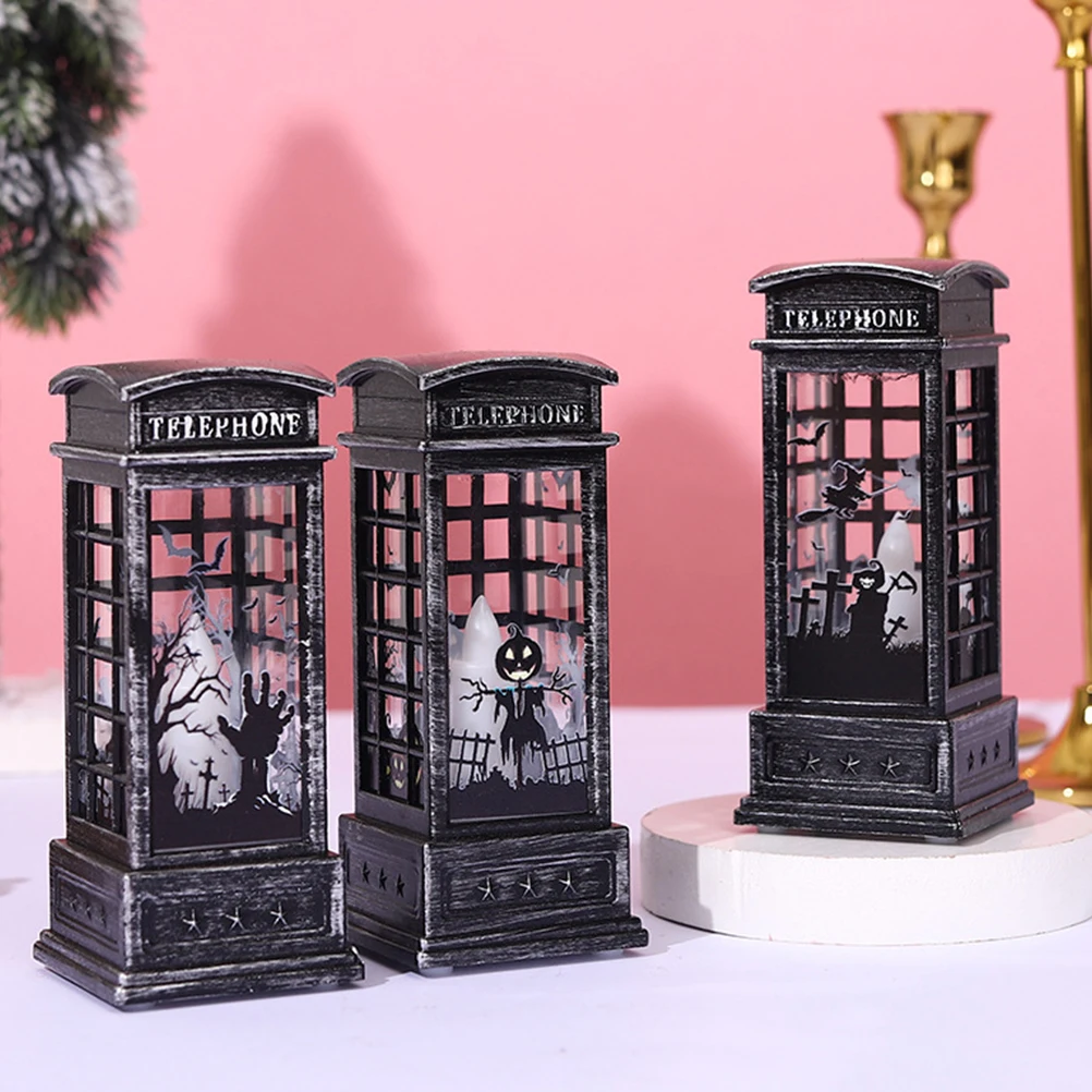 

1pc Halloween Night Light Witch Wind Lantern Ornaments LED Decorative Plastic Durable Festival Creepy Ambient Home Party