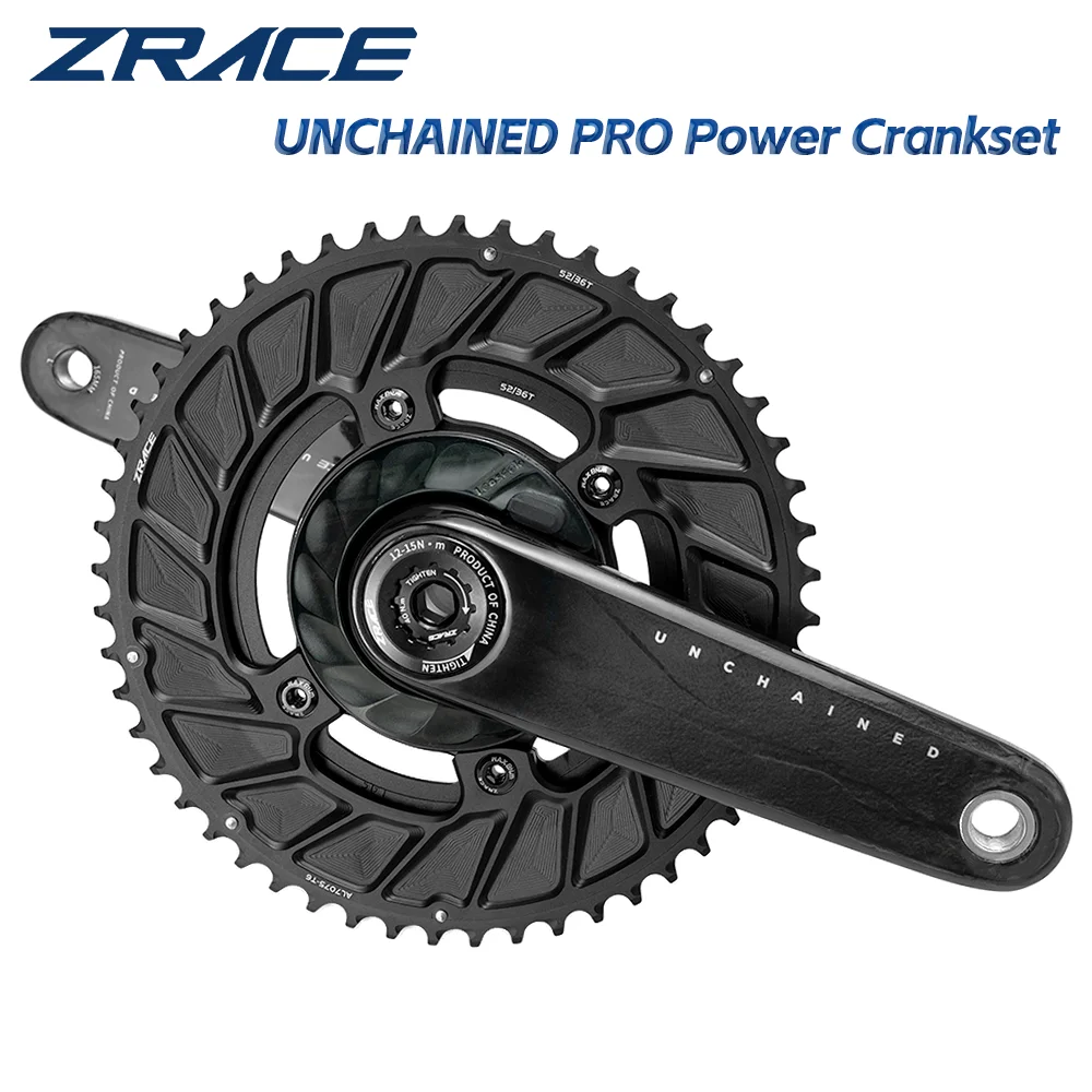 

ZRACE UNCHAINED PRO Power Meter Crankset, Super Light, Carbon Fiber, Race Grade, Road Crankset, DUB, 165 / 170, Hollow keel