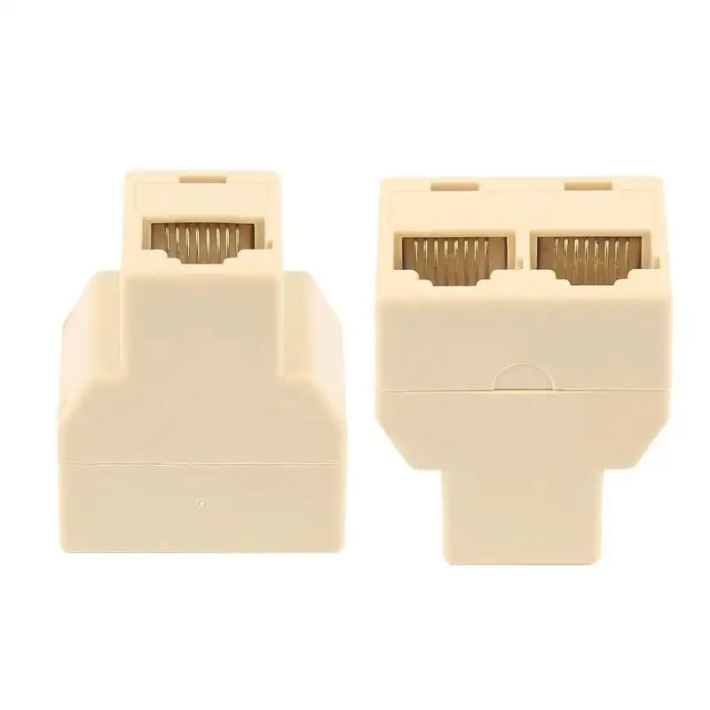 Splitter 1 To 2 Ways RJ45 Female Splitter LAN Ethernet Network Connector Extender Adapter Plug Connector Adapter