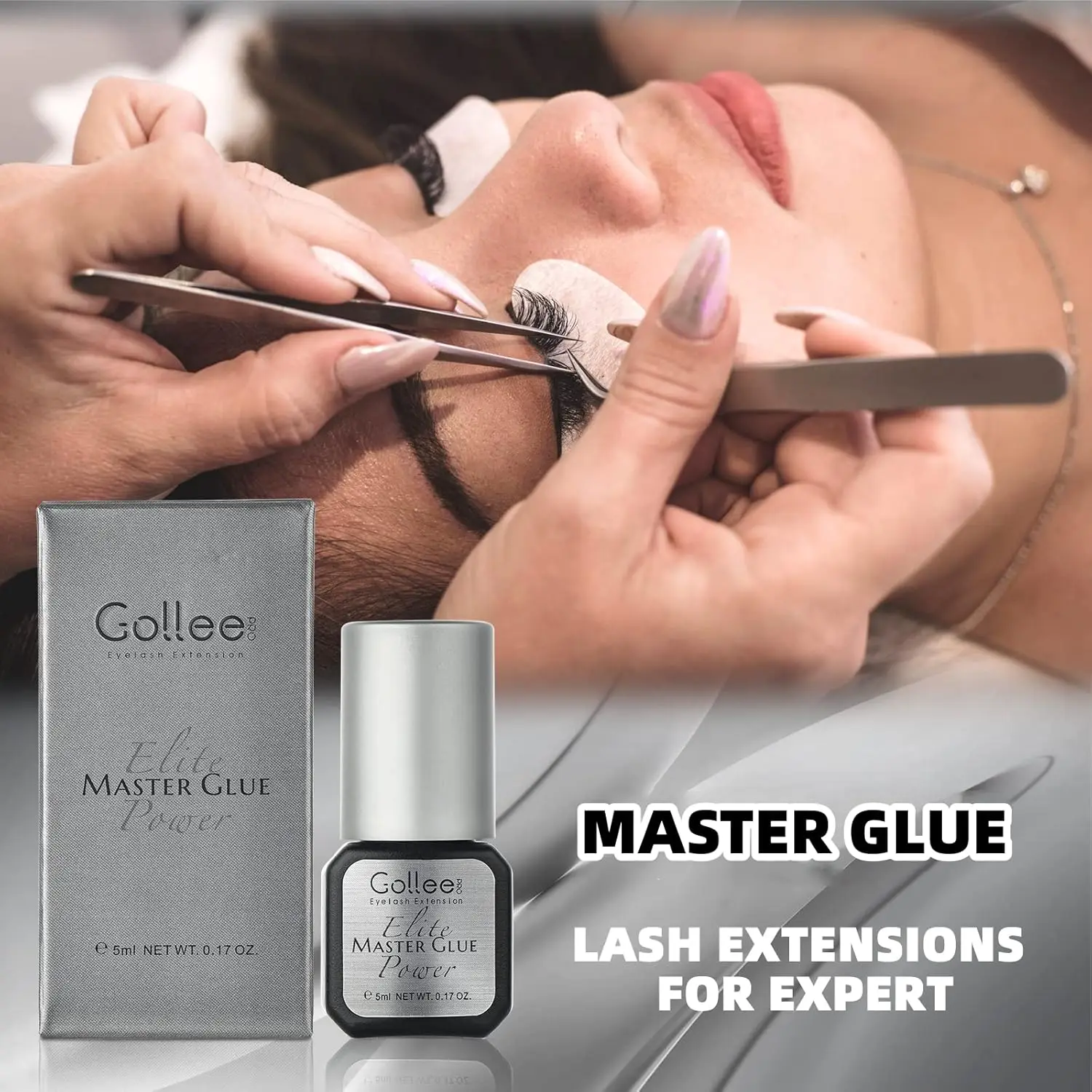 골리 5개입 1초 건조 속눈썹 접착제 래쉬 본더 15ml 저취 인조 속눈썹 접착제 방수 아이래쉬 화장 도구 메이크업