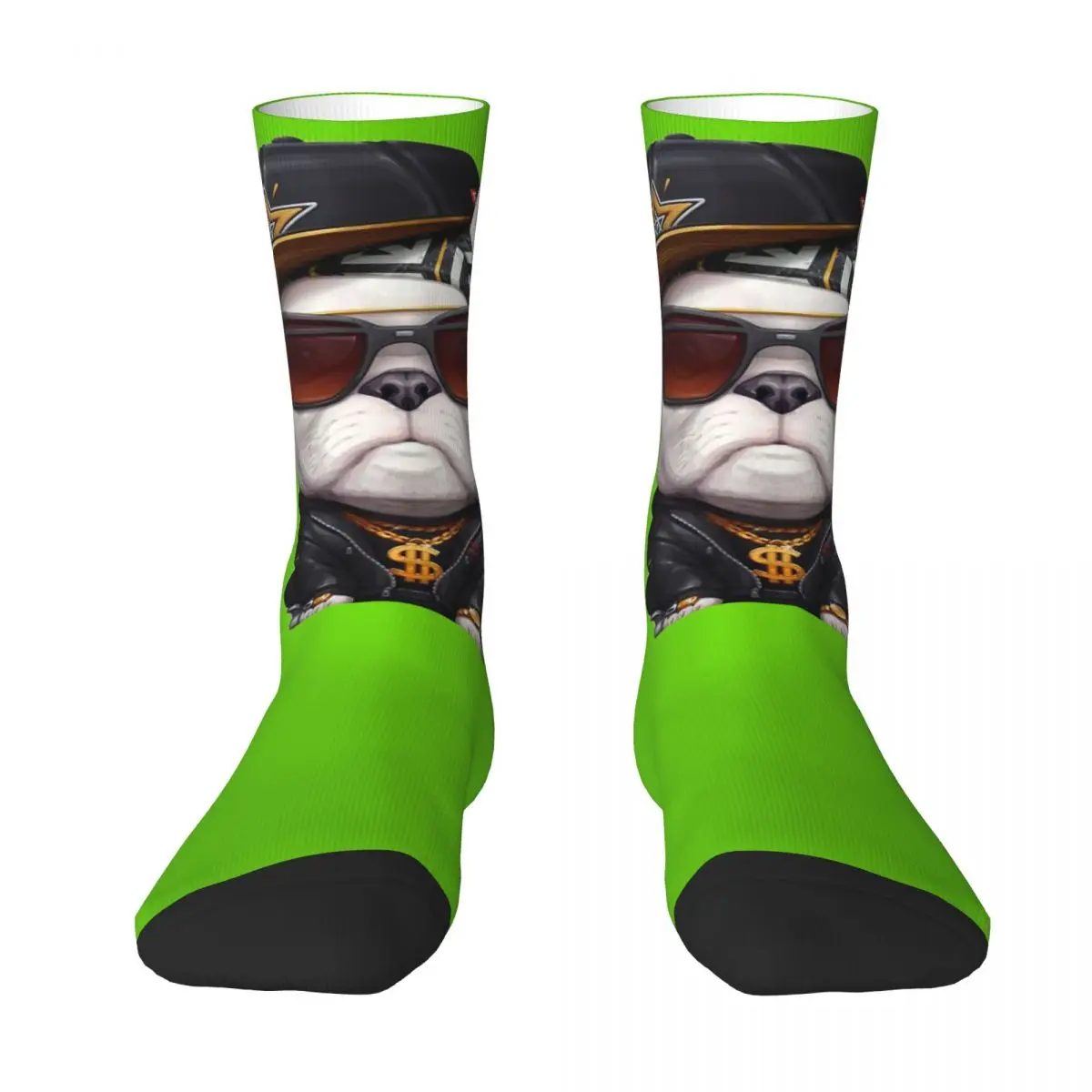 Chaussettes coupe-vent pour hommes et femmes, sans marque, motif d'animaux de compagnie mignons, bouledogue, applicable tout au long de l'année, IQUE Gifts