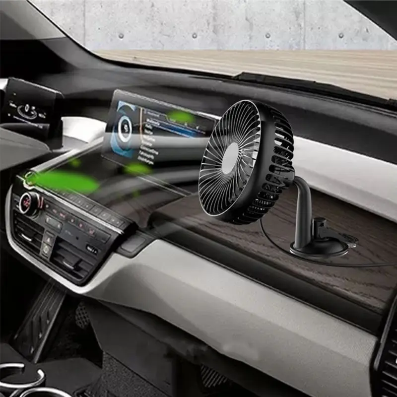 Ventosa única cabeça 5.5 Polegada ventilador gale controle de três velocidades usb ventilador de carro 12v-24v ventilador elétrico