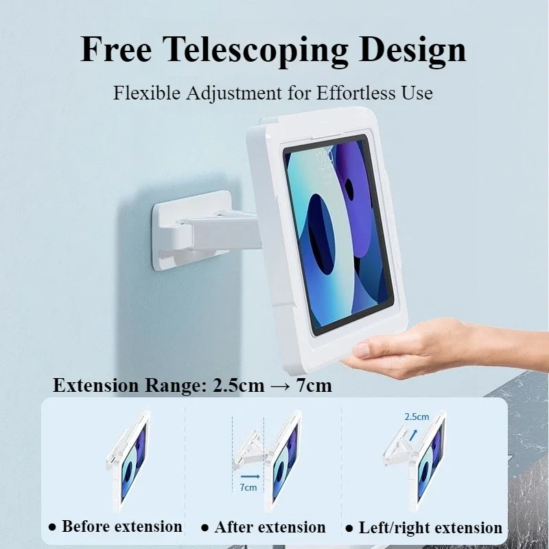 

Oatsbasf Bathroom Waterproof Tablet Case 360°Rotation Self-adhesive Wall Mounted Protective Case Holder for iPad Pro 11" Tablet