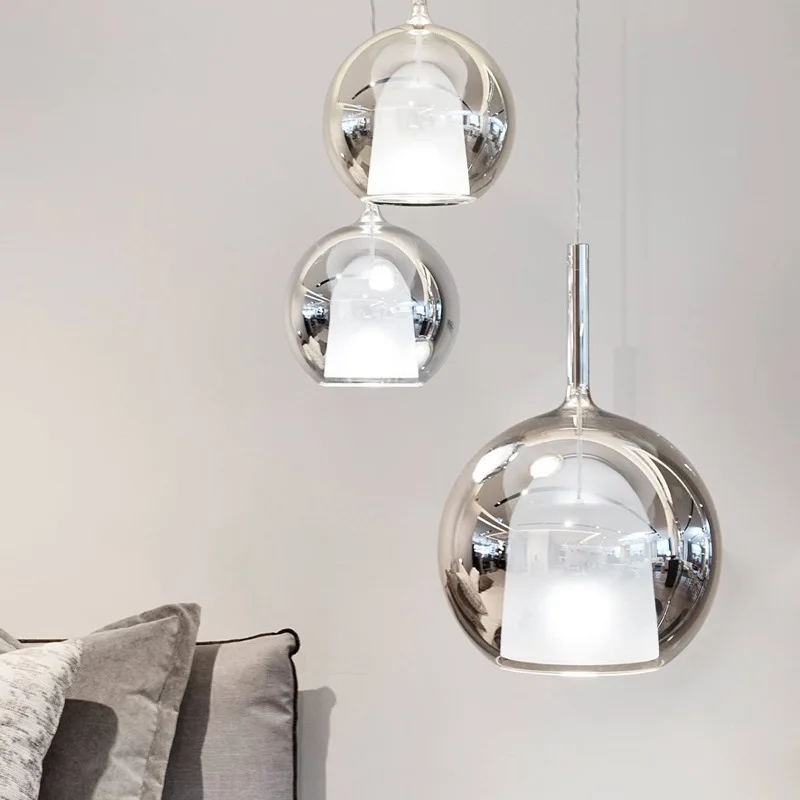 

Nordic Restaurant Pendant Light Creative Coffee Shop Bar Desk Lamp Bedroom Headboard Glass Lighting Design