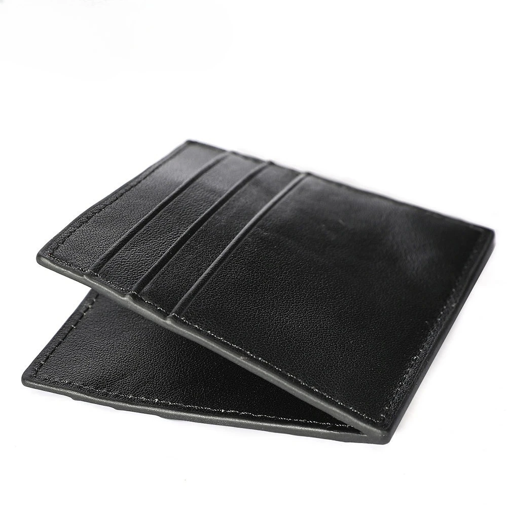 Premium Genuine Leather Credit Card Holder Men Multi Slot Compact Card Wallet Stylish RFID Blocking Money Clip