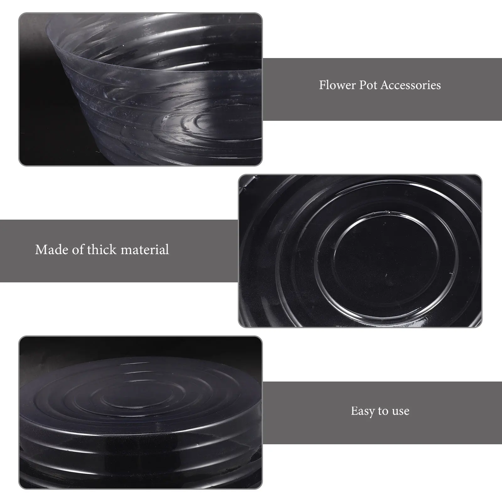 

6pcs Transparent Deep Plant Saucer Flower Pot Liner Anti-Overflow Bonsai Tray Indoor Outdoor Garden Thickened Planter Base Large