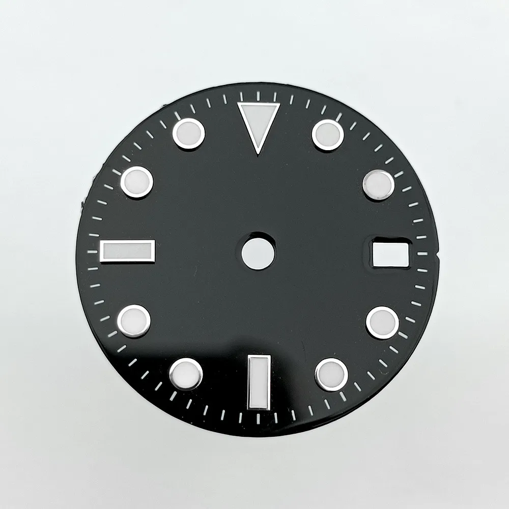 28,5 m Zifferblatt GMT Uhrenzifferblätter passend für NH34/NH35 Uhrwerk BGW9 Blaue Leuchtzeiger Uhrenteile Zubehör Zifferblatt Zeiger – Detail 3