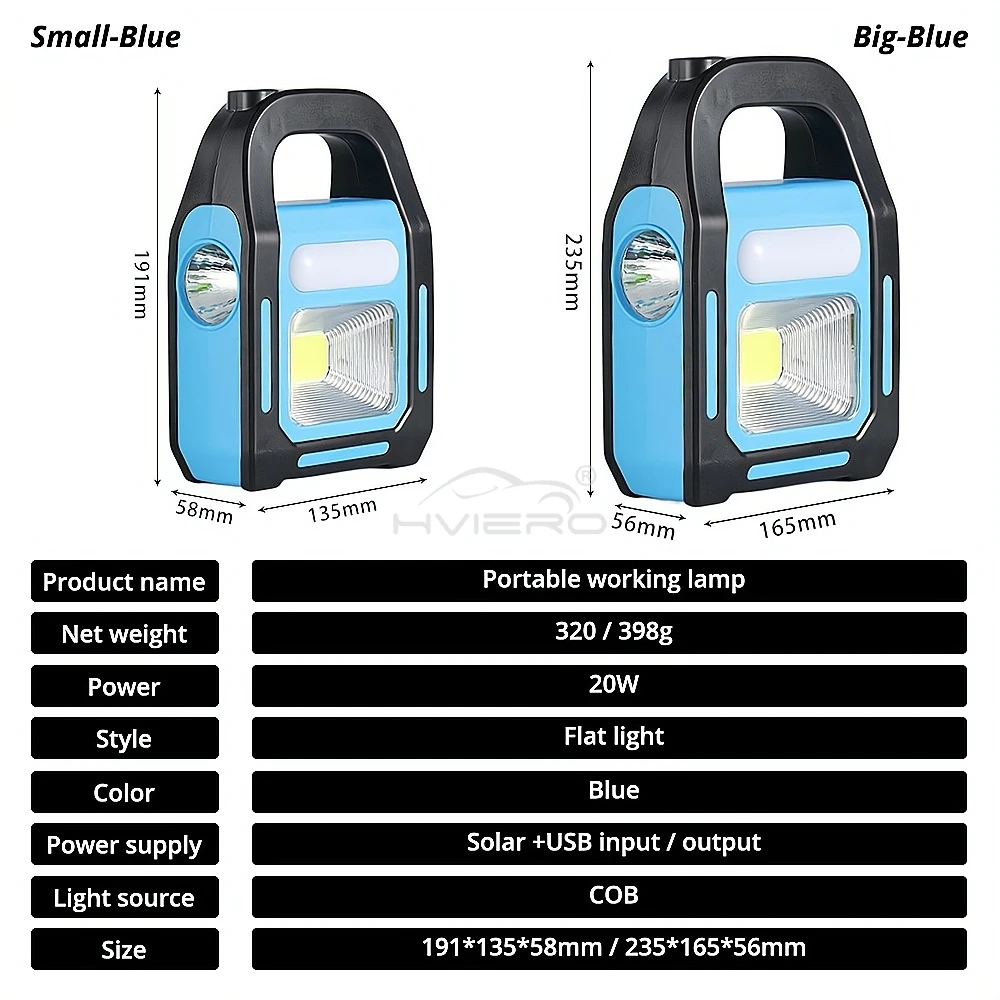 Three in One Solar Usb Rechargeable Cob Camping Lantern Charging Led for Device Emergency Flashlight 3 Light Modes Outdoor Power