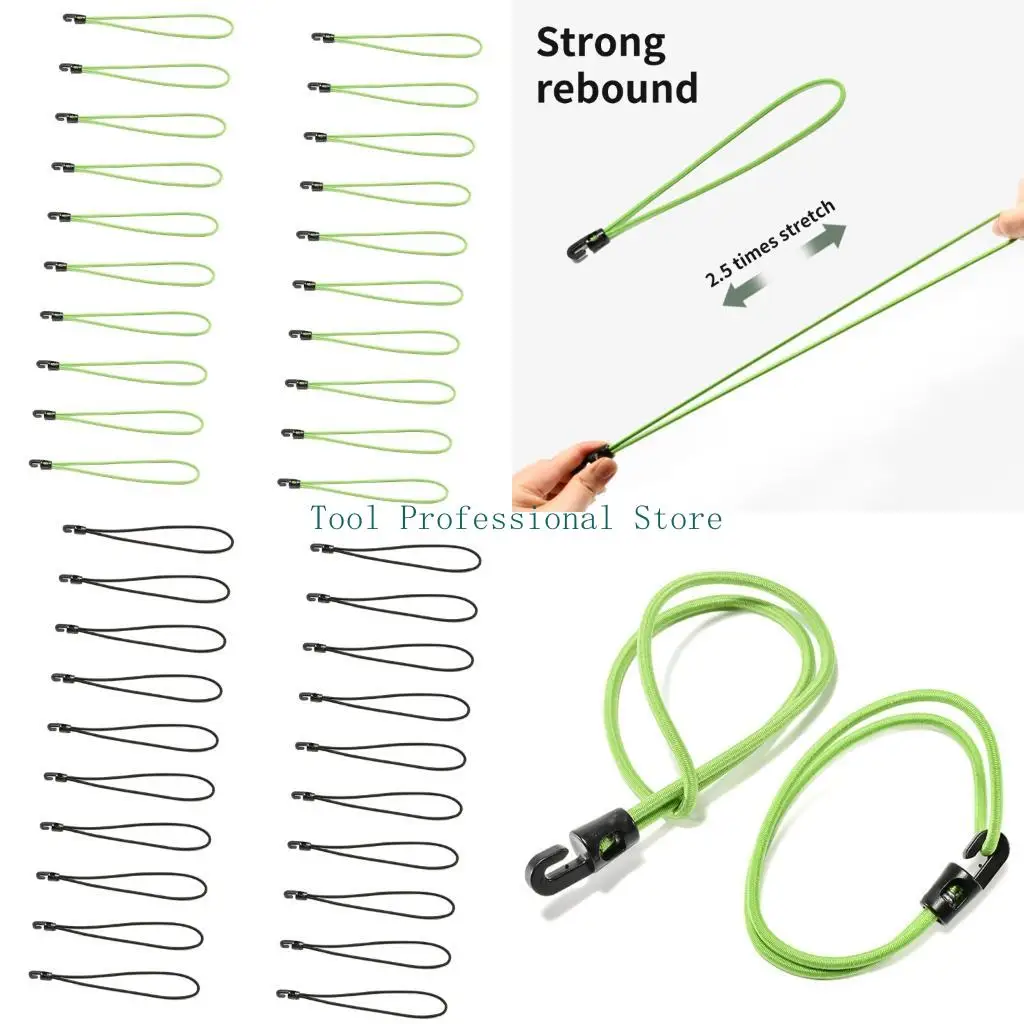 57QF 20Pieces Practical Rubber Tensioner Straps 10Cm High Elastics Hook For Camping Net Tarpaulin Banners Secure Fastening