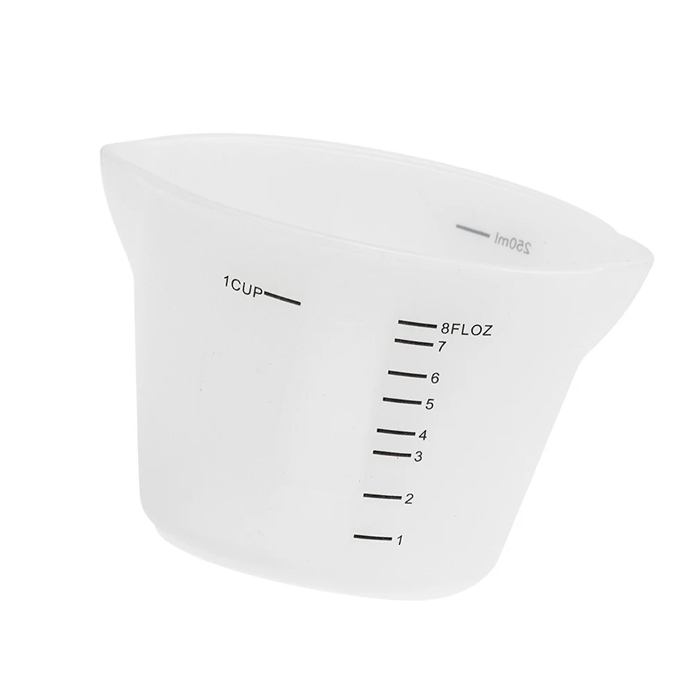 Ensemble de tasses à mesurer en silicone 250 ml et 500 ml pour la pâtisserie, la cuisine, le mélange et le versement des ingrédients avec des graduations claires