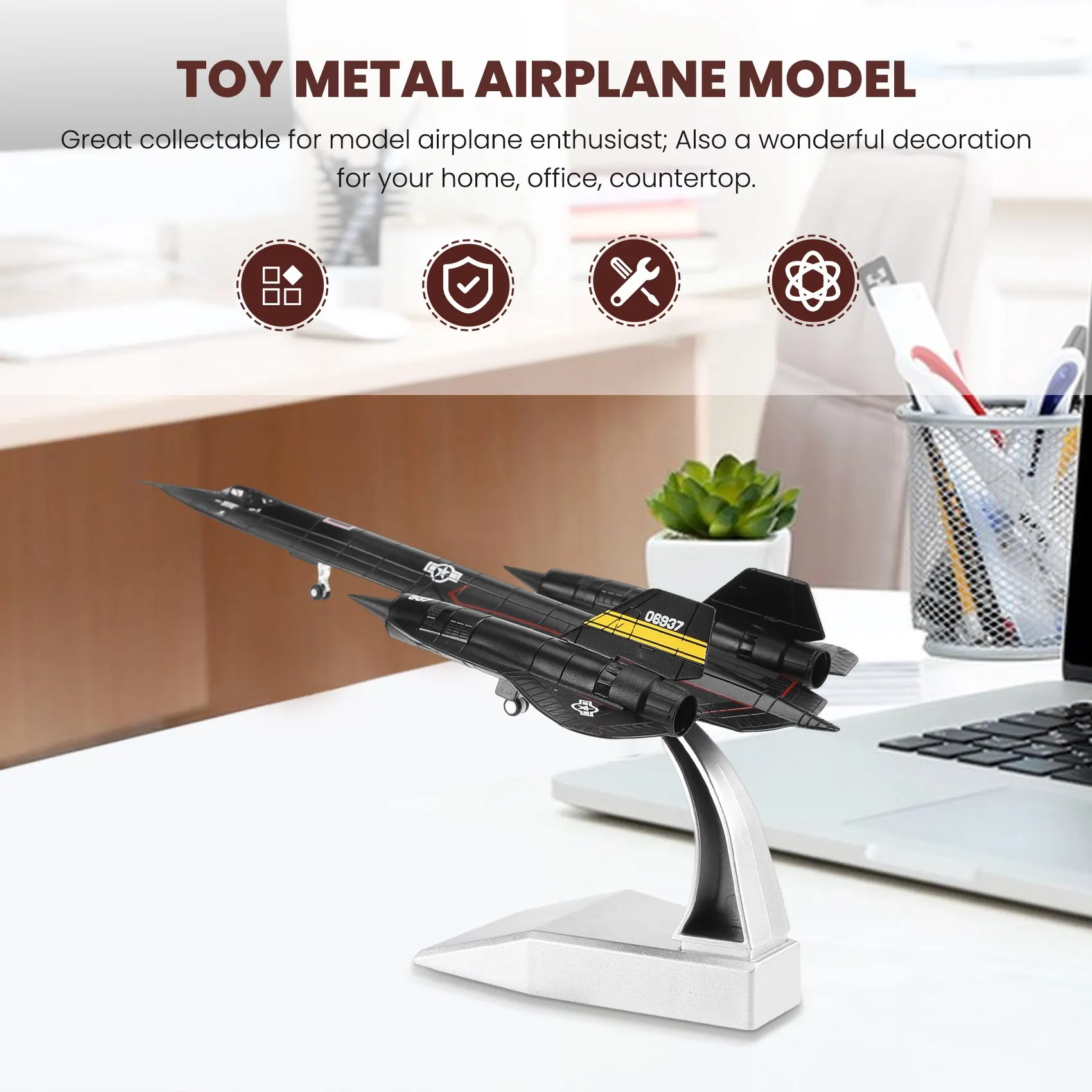 1/144 Diecast SR-71A Blackbird Reconnaissance Plane Airplane Model for Kids Adult Home Office Decor