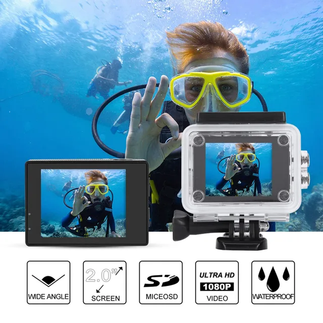 1080P HD 2inch LCD Screen Sports 30 Waterproof Action Caera Set with Battery Action Caera Waterproof Caera LCD Screen Caera 2 1080P HD 2inch LCD Screen Sports 30 Waterproof Action Caera Set with Battery Action Caera Waterproof Caera LCD Screen Caera 2