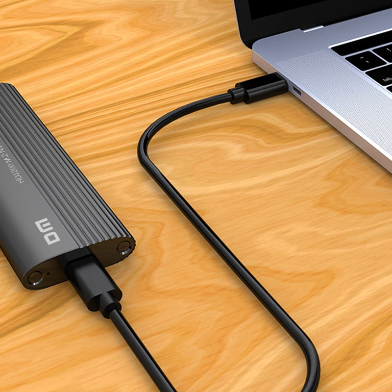Gabinete DM HD1200 USB 3.1 Gen2 Tipo-C M.2 NVMe - Caixa sem ferramentas UASP de 10 Gbps, dissipação de calor de alumínio