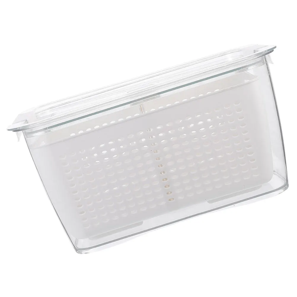 

Fridge Vegetable Storage Colander Bowl Fruit Basket Strawberry Drain Water Kitchen Bins Compact Large Capacity Refrigerator