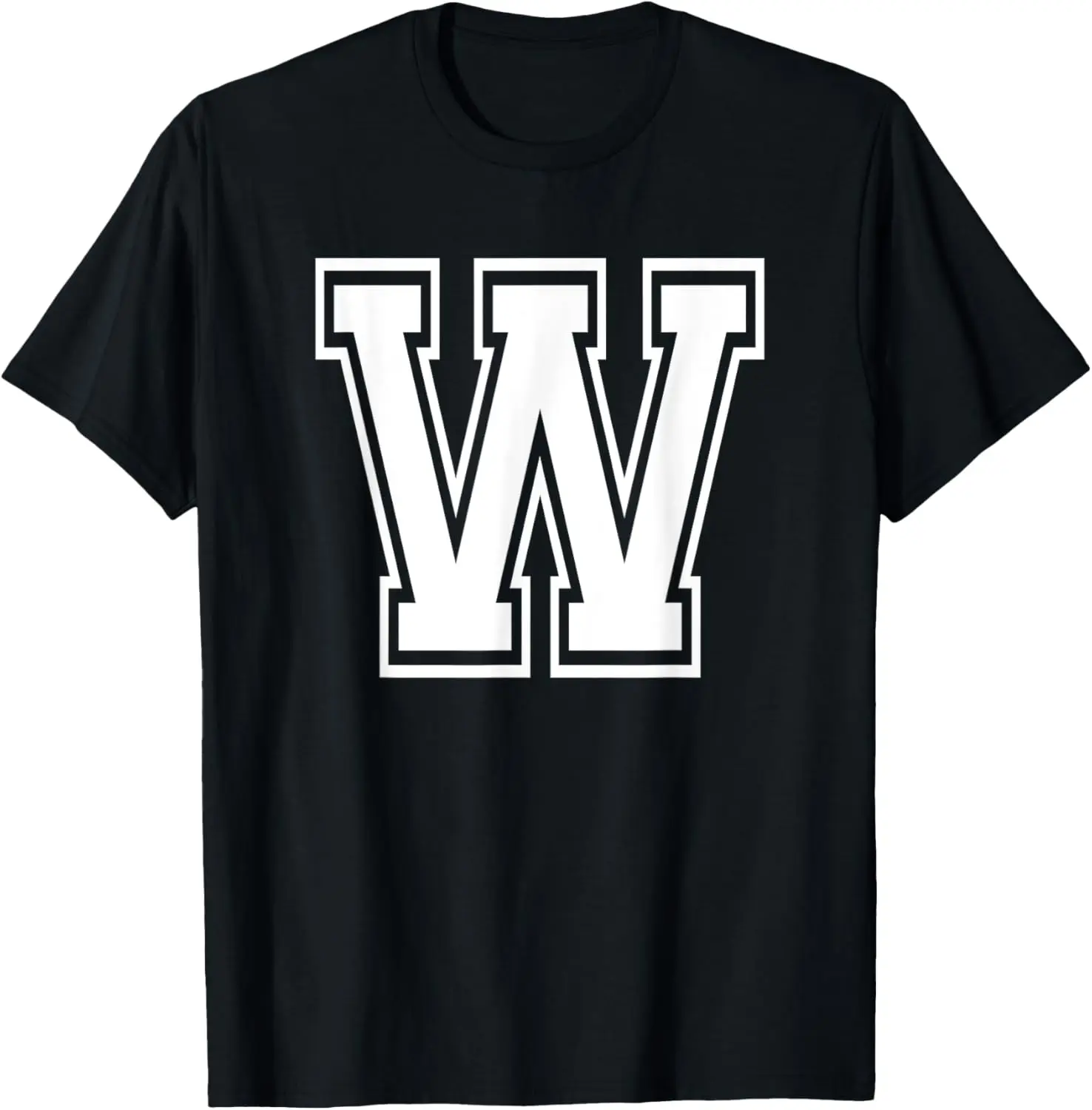 Letter W Name Initial Varsity Alphabet Monogram T-Shirt